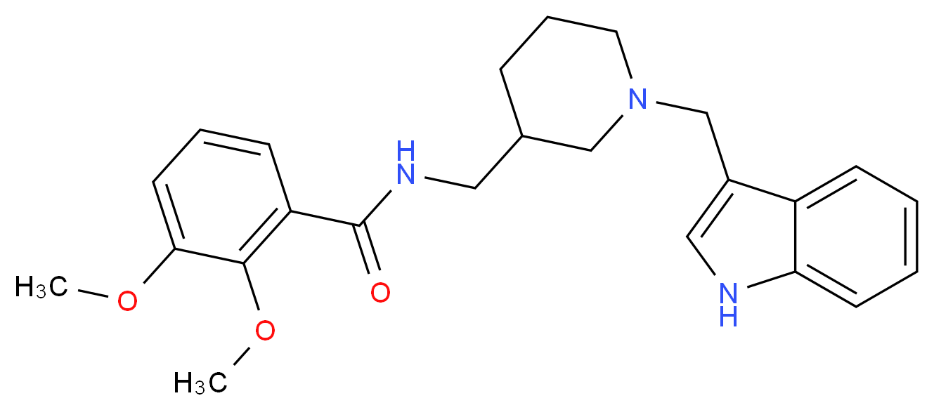 N-{[1-(1H-indol-3-ylmethyl)-3-piperidinyl]methyl}-2,3-dimethoxybenzamide_分子结构_CAS_)
