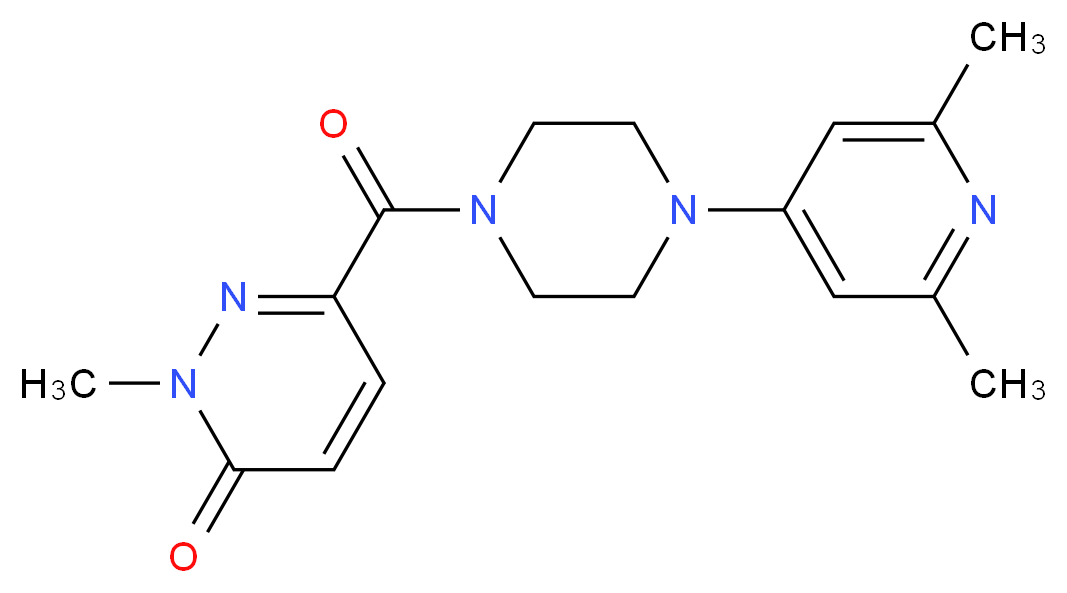 6-{[4-(2,6-dimethyl-4-pyridinyl)-1-piperazinyl]carbonyl}-2-methyl-3(2H)-pyridazinone_分子结构_CAS_)