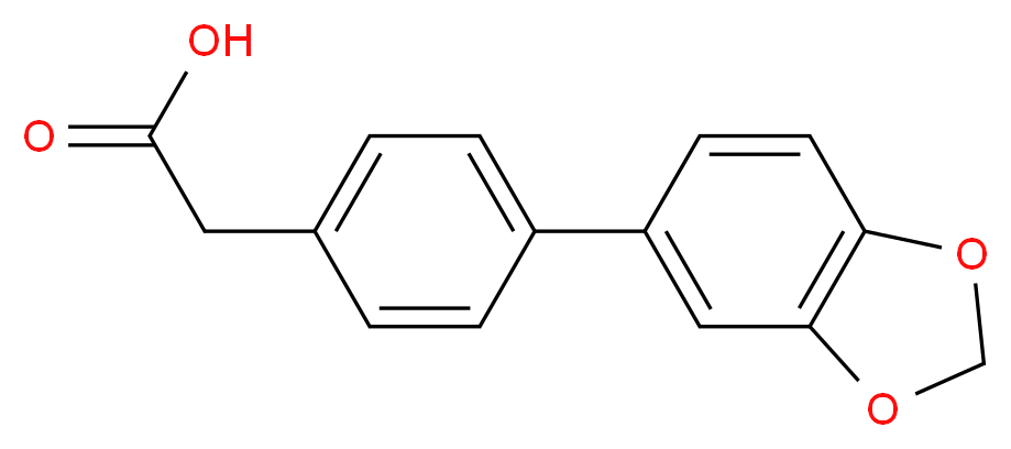 (4-Benzo[1,3]dioxol-5-yl-phenyl)-acetic acid_分子结构_CAS_669713-76-2)