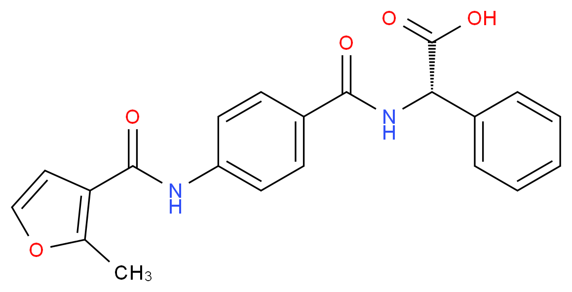 (2S)-({4-[(2-methyl-3-furoyl)amino]benzoyl}amino)(phenyl)acetic acid_分子结构_CAS_)