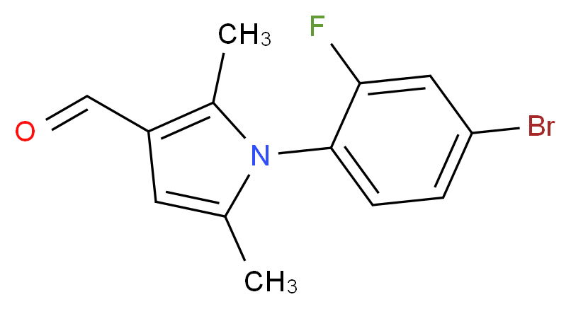 1-(4-bromo-2-fluorophenyl)-2,5-dimethyl-1H-pyrrole-3-carbaldehyde_分子结构_CAS_428495-37-8