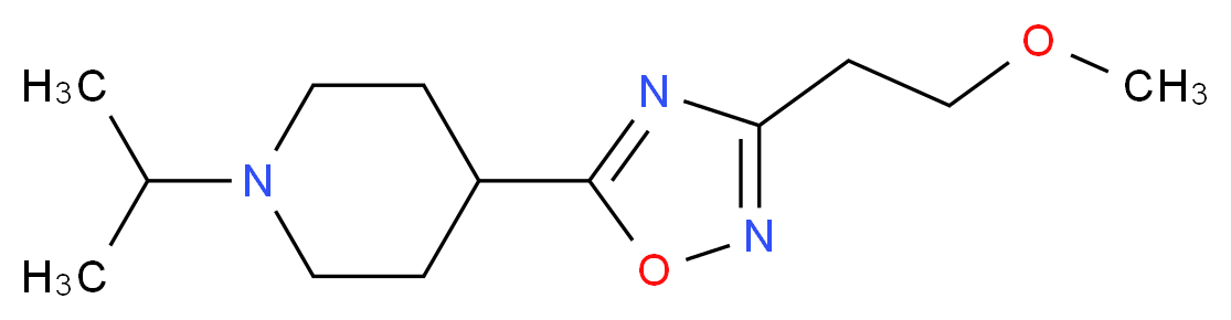 1-isopropyl-4-[3-(2-methoxyethyl)-1,2,4-oxadiazol-5-yl]piperidine_分子结构_CAS_)