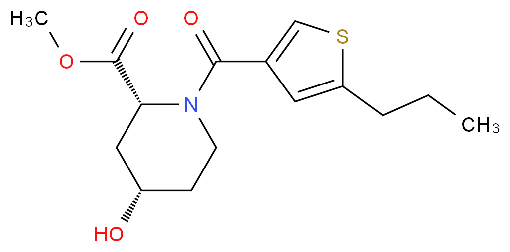 methyl (2R*,4S*)-4-hydroxy-1-[(5-propyl-3-thienyl)carbonyl]piperidine-2-carboxylate_分子结构_CAS_)