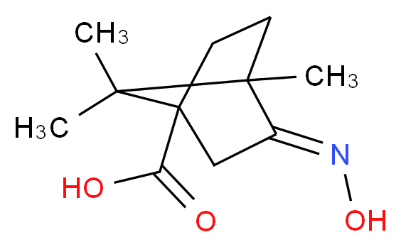 (3E)-3-(hydroxyimino)-4,7,7-trimethylbicyclo[2.2.1]heptane-1-carboxylic acid_分子结构_CAS_100055-50-3