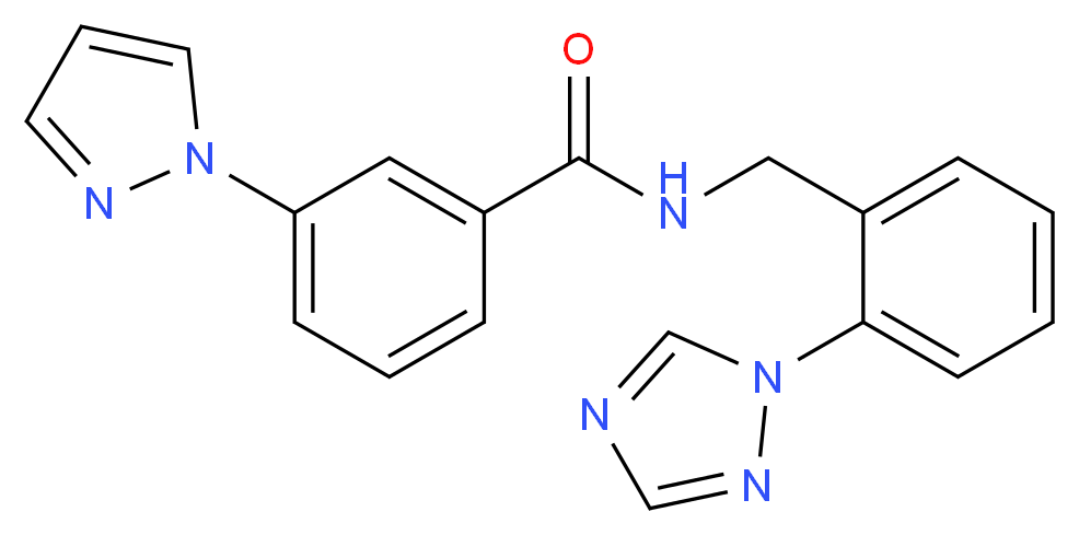 3-(1H-pyrazol-1-yl)-N-[2-(1H-1,2,4-triazol-1-yl)benzyl]benzamide_分子结构_CAS_)