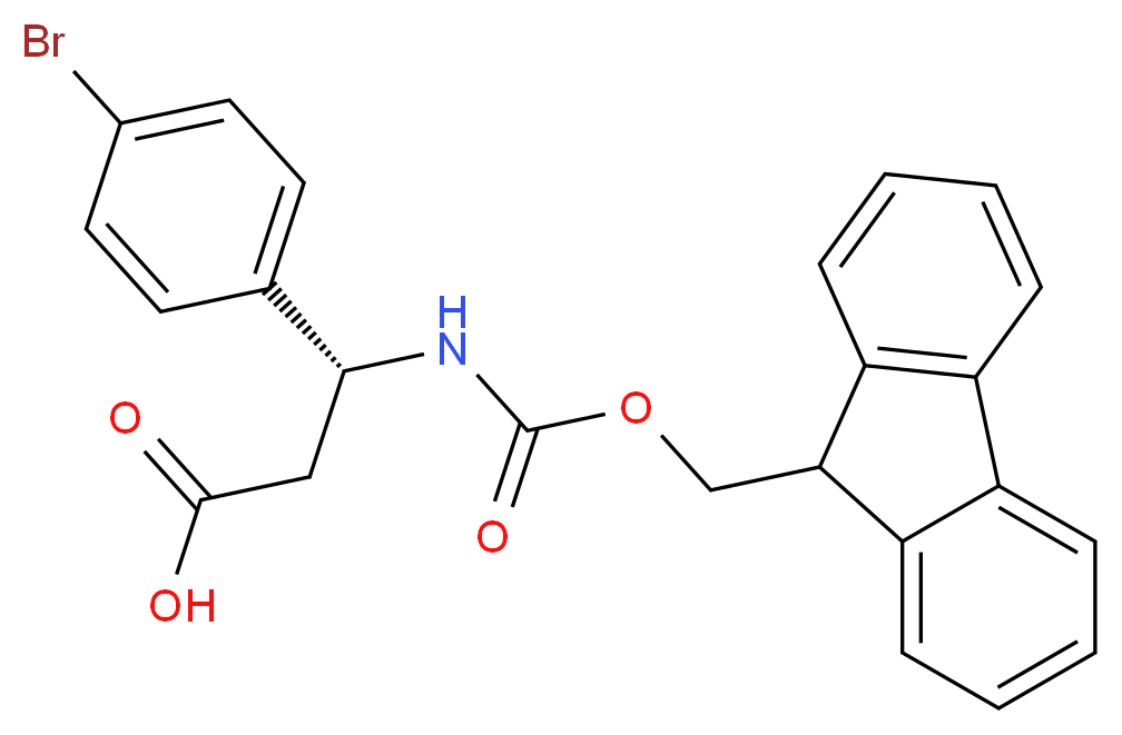 FMOC-(R)-3-AMINO-3-(4-BROMO-PHENYL)-PROPIONIC ACID_分子结构_CAS_220498-04-4)