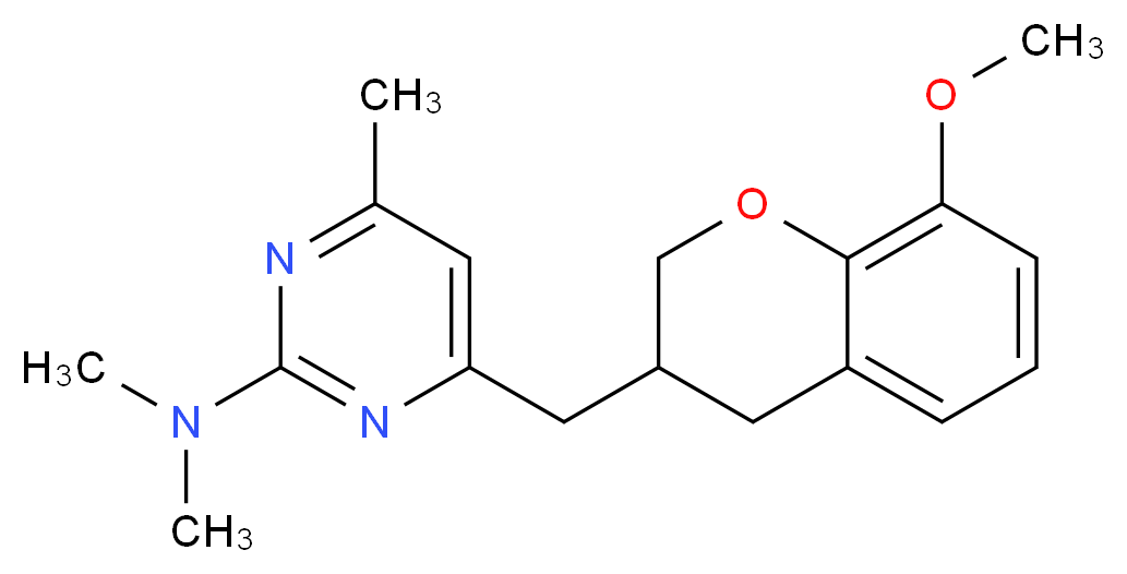 4-[(8-methoxy-3,4-dihydro-2H-chromen-3-yl)methyl]-N,N,6-trimethylpyrimidin-2-amine_分子结构_CAS_)