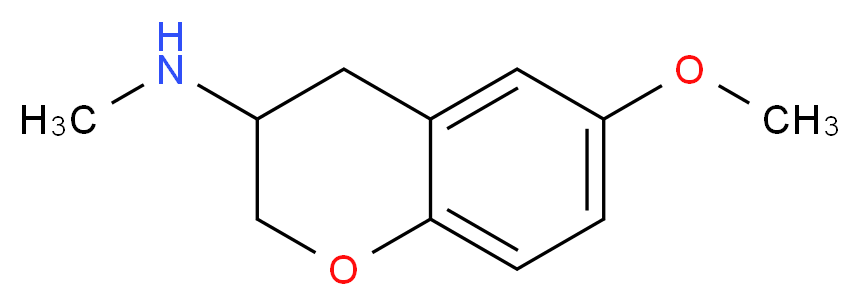 6-methoxy-N-methyl-3,4-dihydro-2H-1-benzopyran-3-amine_分子结构_CAS_203987-26-2