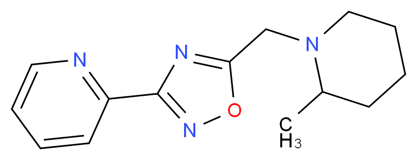 2-{5-[(2-methyl-1-piperidinyl)methyl]-1,2,4-oxadiazol-3-yl}pyridine_分子结构_CAS_)