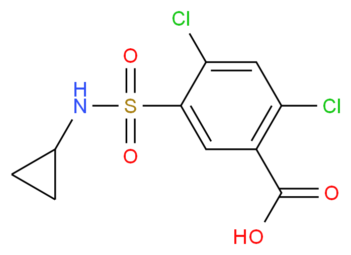 2,4-dichloro-5-(cyclopropylsulfamoyl)benzoic acid_分子结构_CAS_31914-94-0