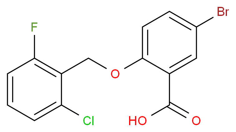 5-Bromo-2-[(2-chloro-6-fluorobenzyl)oxy]-benzoic acid_分子结构_CAS_)