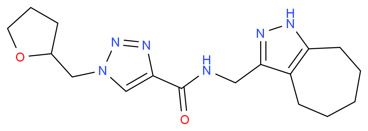 N-(1,4,5,6,7,8-hexahydrocyclohepta[c]pyrazol-3-ylmethyl)-1-(tetrahydro-2-furanylmethyl)-1H-1,2,3-triazole-4-carboxamide_分子结构_CAS_)