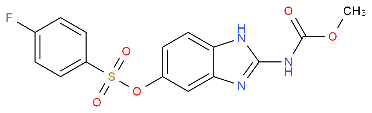 methyl N-{5-[(4-fluorobenzenesulfonyl)oxy]-1H-1,3-benzodiazol-2-yl}carbamate_分子结构_CAS_90509-02-7