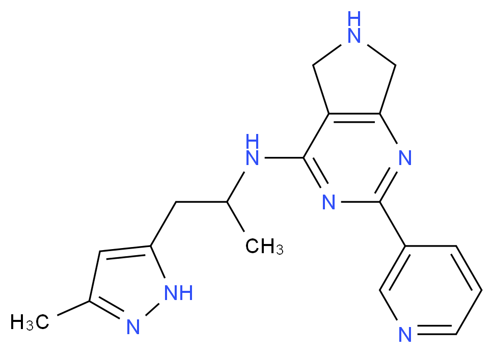 N-[1-methyl-2-(3-methyl-1H-pyrazol-5-yl)ethyl]-2-(3-pyridinyl)-6,7-dihydro-5H-pyrrolo[3,4-d]pyrimidin-4-amine_分子结构_CAS_)