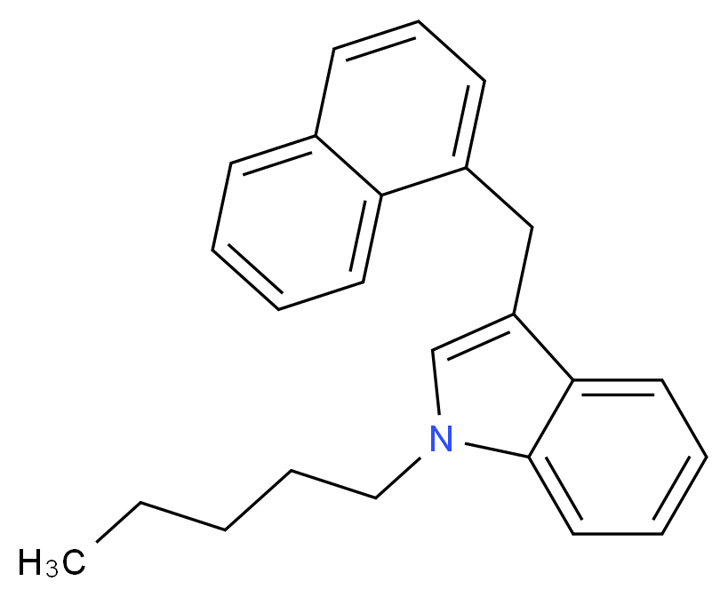 3-(naphthalen-1-ylmethyl)-1-pentyl-1H-indole_分子结构_CAS_619294-35-8