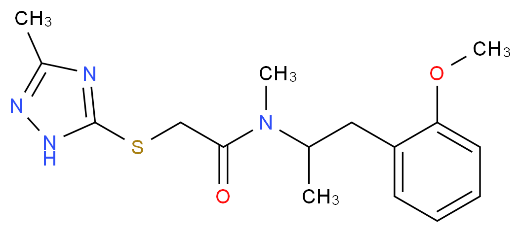 N-[2-(2-methoxyphenyl)-1-methylethyl]-N-methyl-2-[(3-methyl-1H-1,2,4-triazol-5-yl)thio]acetamide_分子结构_CAS_)