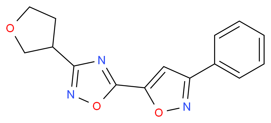 5-(3-phenylisoxazol-5-yl)-3-(tetrahydrofuran-3-yl)-1,2,4-oxadiazole_分子结构_CAS_)