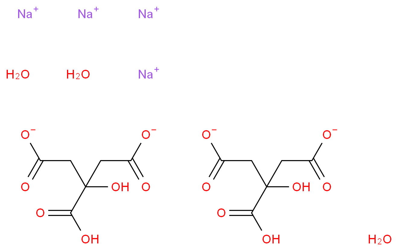 柠檬酸氢钠 倍半水合物_分子结构_CAS_6132-05-4)