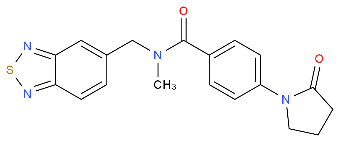 N-(2,1,3-benzothiadiazol-5-ylmethyl)-N-methyl-4-(2-oxopyrrolidin-1-yl)benzamide_分子结构_CAS_)