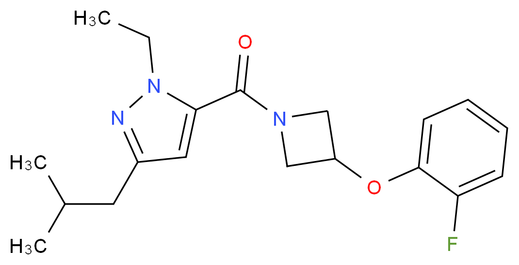 1-ethyl-5-{[3-(2-fluorophenoxy)-1-azetidinyl]carbonyl}-3-isobutyl-1H-pyrazole_分子结构_CAS_)
