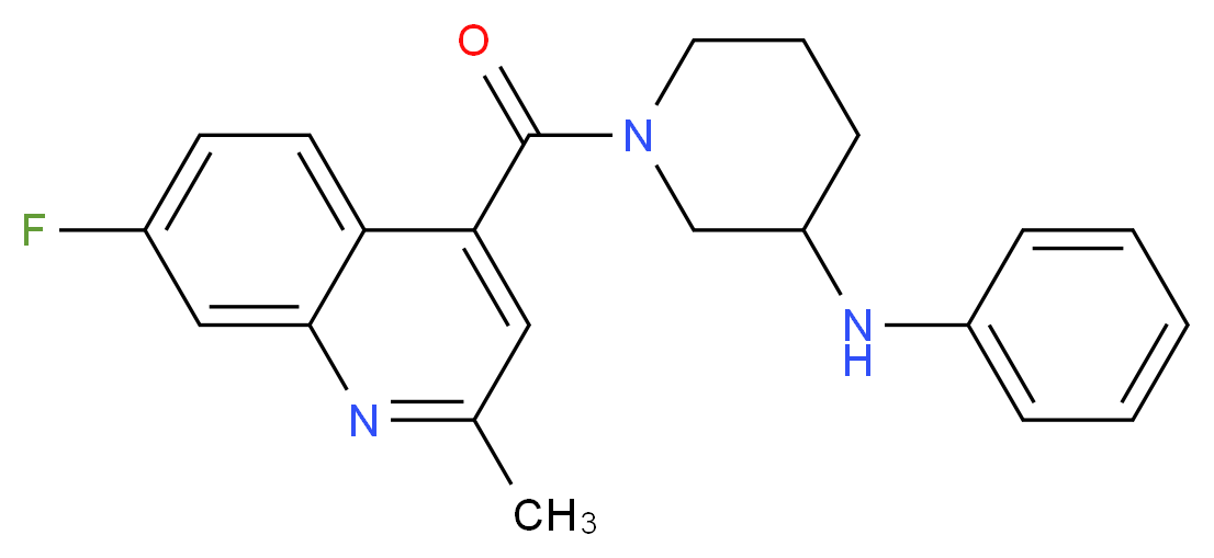 1-[(7-fluoro-2-methyl-4-quinolinyl)carbonyl]-N-phenyl-3-piperidinamine_分子结构_CAS_)