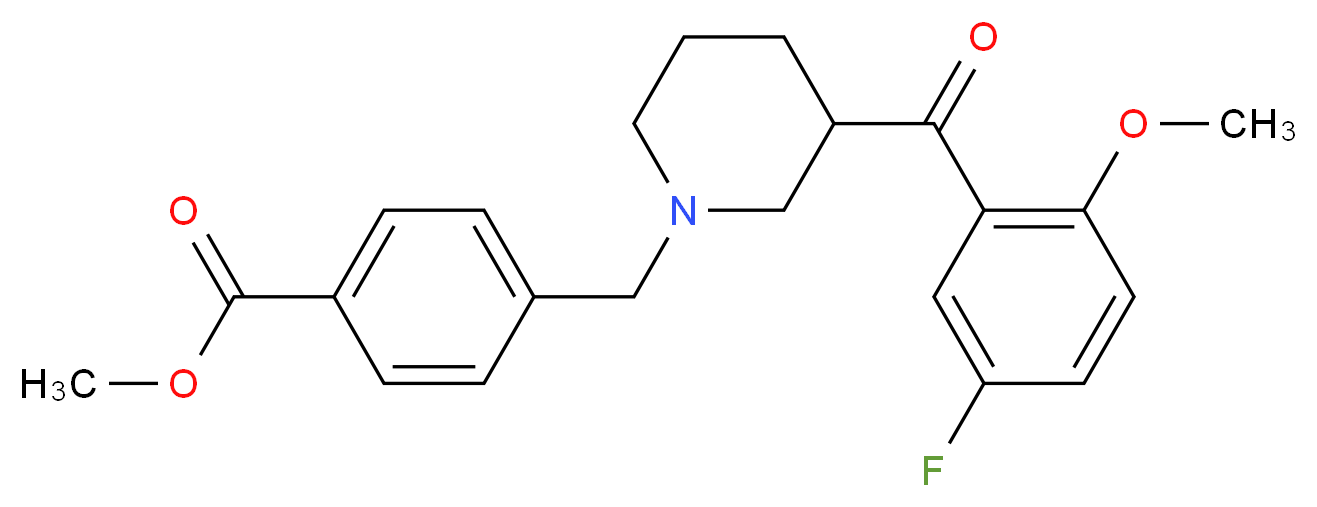 methyl 4-{[3-(5-fluoro-2-methoxybenzoyl)-1-piperidinyl]methyl}benzoate_分子结构_CAS_)