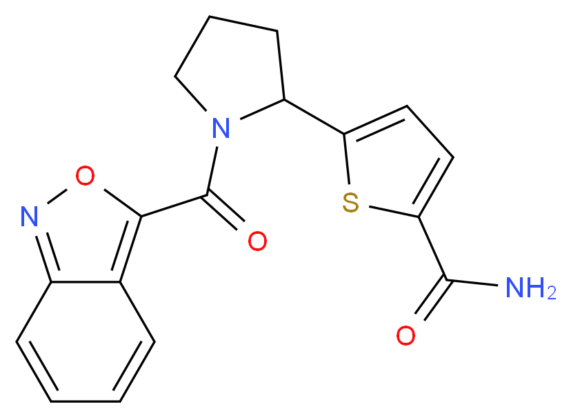 5-[1-(2,1-benzisoxazol-3-ylcarbonyl)-2-pyrrolidinyl]-2-thiophenecarboxamide_分子结构_CAS_)