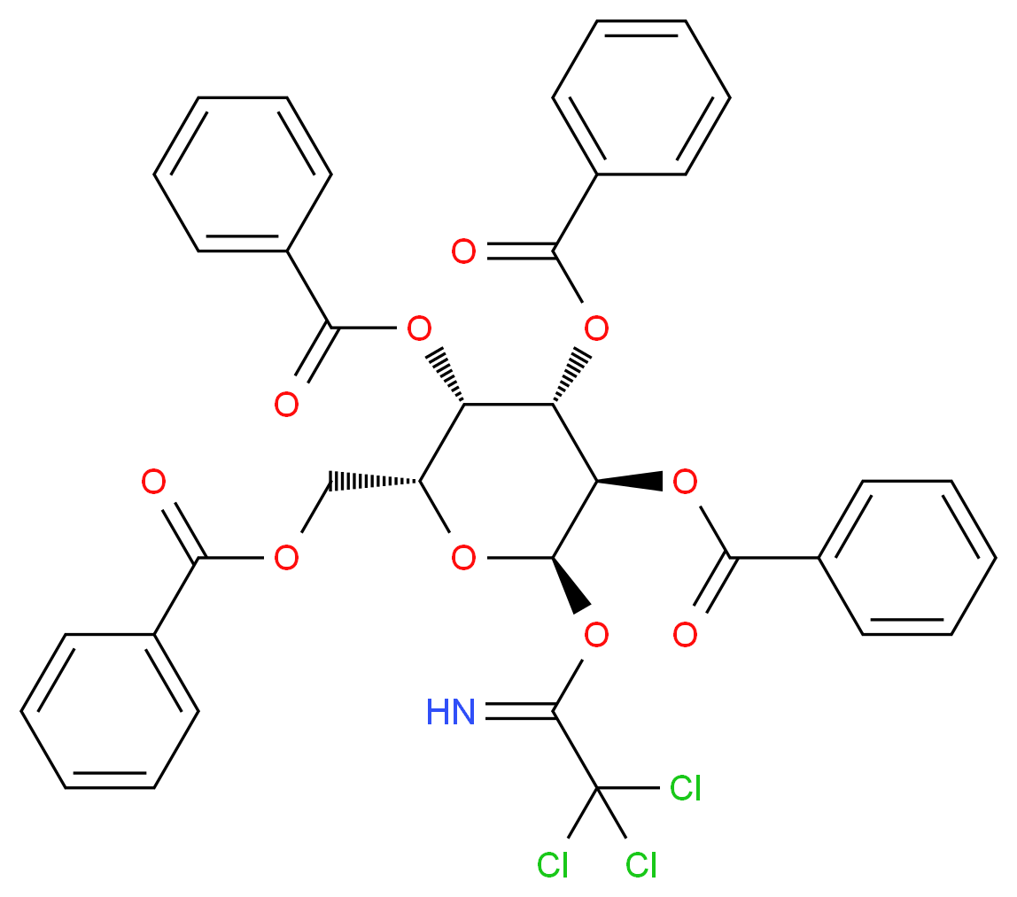 [(2R,3S,4S,5R,6R)-3,4,5-tris(benzoyloxy)-6-[(trichloroethanimidoyl)oxy]oxan-2-yl]methyl benzoate_分子结构_CAS_138479-78-4