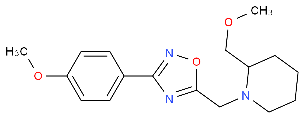 2-(methoxymethyl)-1-{[3-(4-methoxyphenyl)-1,2,4-oxadiazol-5-yl]methyl}piperidine_分子结构_CAS_)