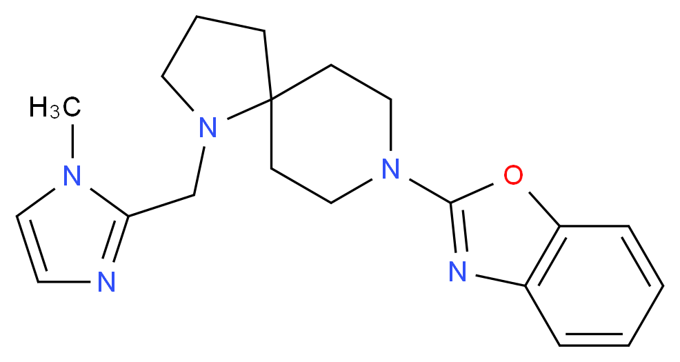 8-(1,3-benzoxazol-2-yl)-1-[(1-methyl-1H-imidazol-2-yl)methyl]-1,8-diazaspiro[4.5]decane_分子结构_CAS_)