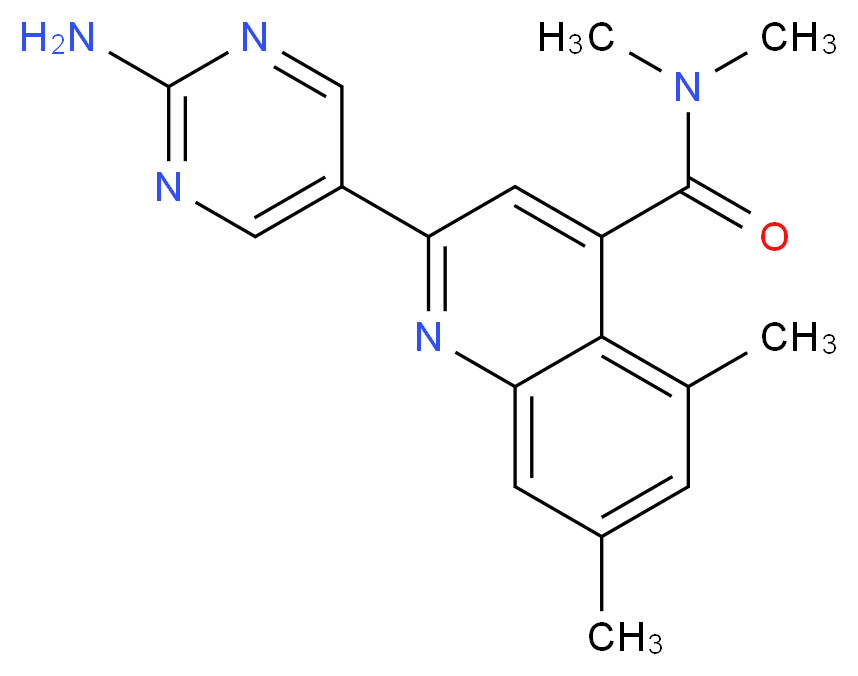 2-(2-aminopyrimidin-5-yl)-N,N,5,7-tetramethylquinoline-4-carboxamide_分子结构_CAS_)