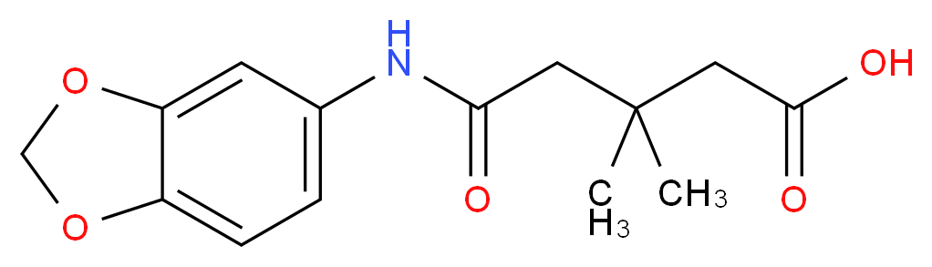 4-[(2H-1,3-benzodioxol-5-yl)carbamoyl]-3,3-dimethylbutanoic acid_分子结构_CAS_436088-57-2