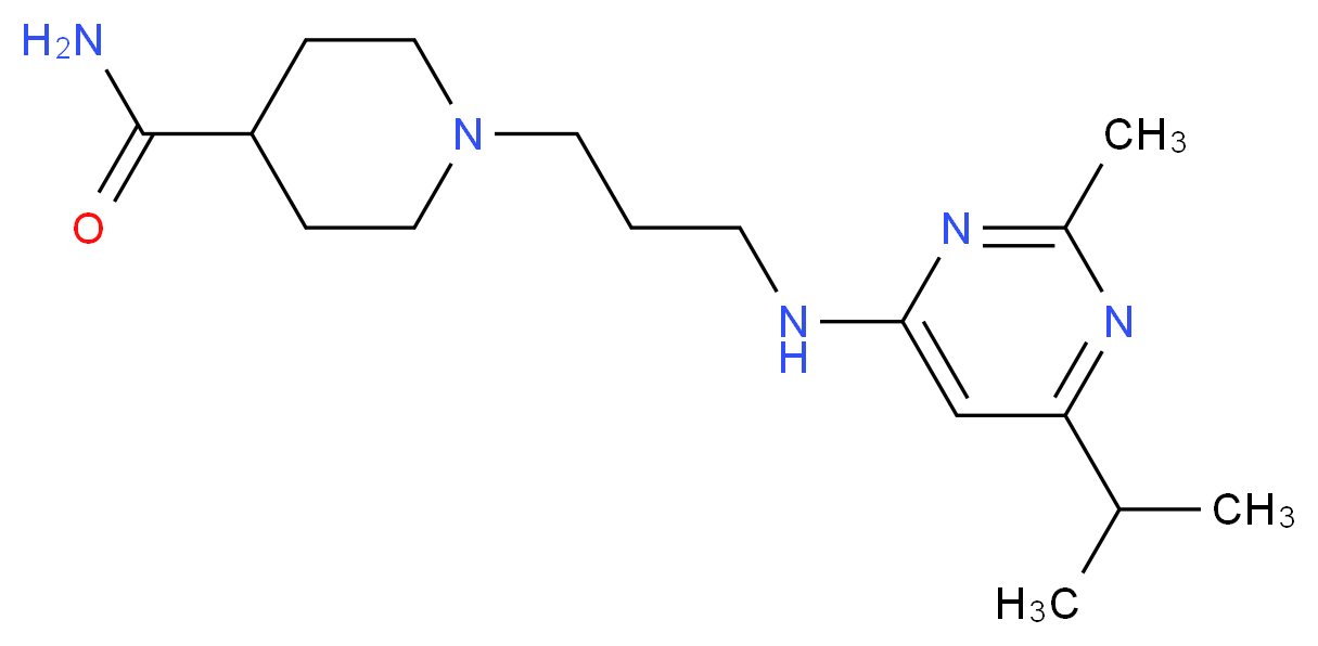 1-{3-[(6-isopropyl-2-methylpyrimidin-4-yl)amino]propyl}piperidine-4-carboxamide_分子结构_CAS_)