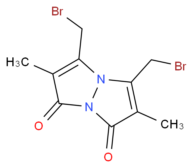3,5-bis(bromomethyl)-2,6-dimethyl-1H,7H-[1,2]diazolo[1,2-a]pyrazole-1,7-dione_分子结构_CAS_68654-25-1