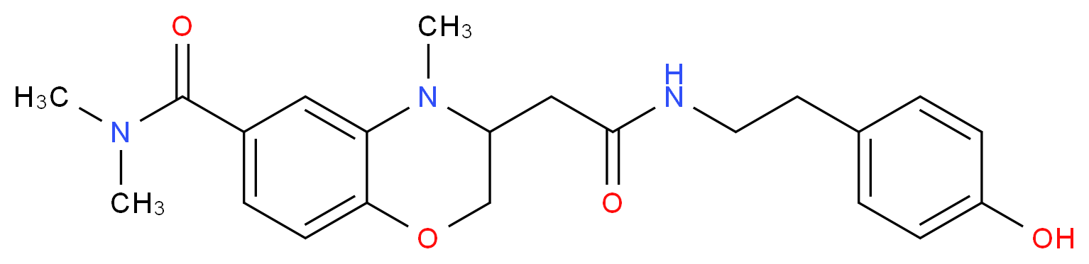3-(2-{[2-(4-hydroxyphenyl)ethyl]amino}-2-oxoethyl)-N,N,4-trimethyl-3,4-dihydro-2H-1,4-benzoxazine-6-carboxamide_分子结构_CAS_)