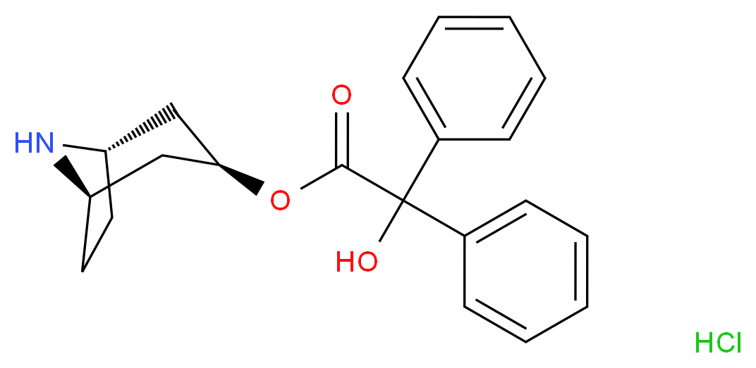 endo-8-Azabicyclo[3.2.1]octan-3-yl 2-hydroxy-2,2-diphenylacetate hydrochloride_分子结构_CAS_63516-30-3)