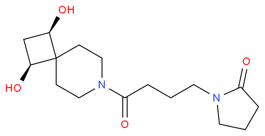1-{4-[(1R*,3S*)-1,3-dihydroxy-7-azaspiro[3.5]non-7-yl]-4-oxobutyl}-2-pyrrolidinone_分子结构_CAS_)