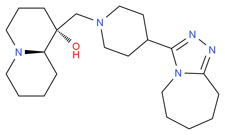 (1R,9aR)-1-{[4-(6,7,8,9-tetrahydro-5H-[1,2,4]triazolo[4,3-a]azepin-3-yl)piperidin-1-yl]methyl}octahydro-2H-quinolizin-1-ol_分子结构_CAS_)