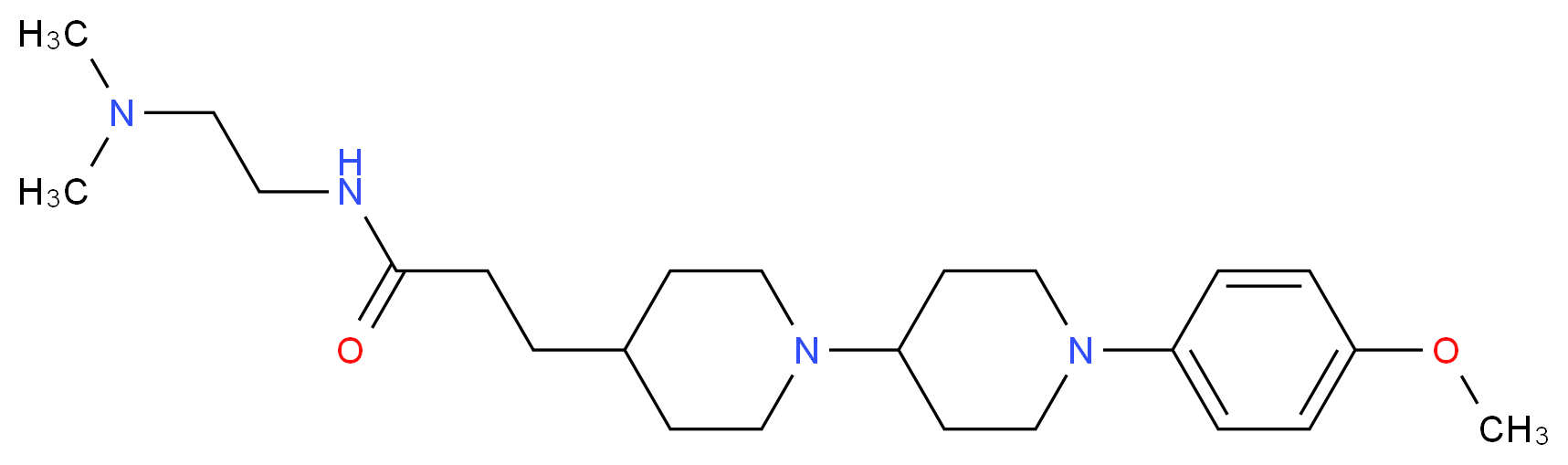 N-[2-(dimethylamino)ethyl]-3-[1'-(4-methoxyphenyl)-1,4'-bipiperidin-4-yl]propanamide_分子结构_CAS_)
