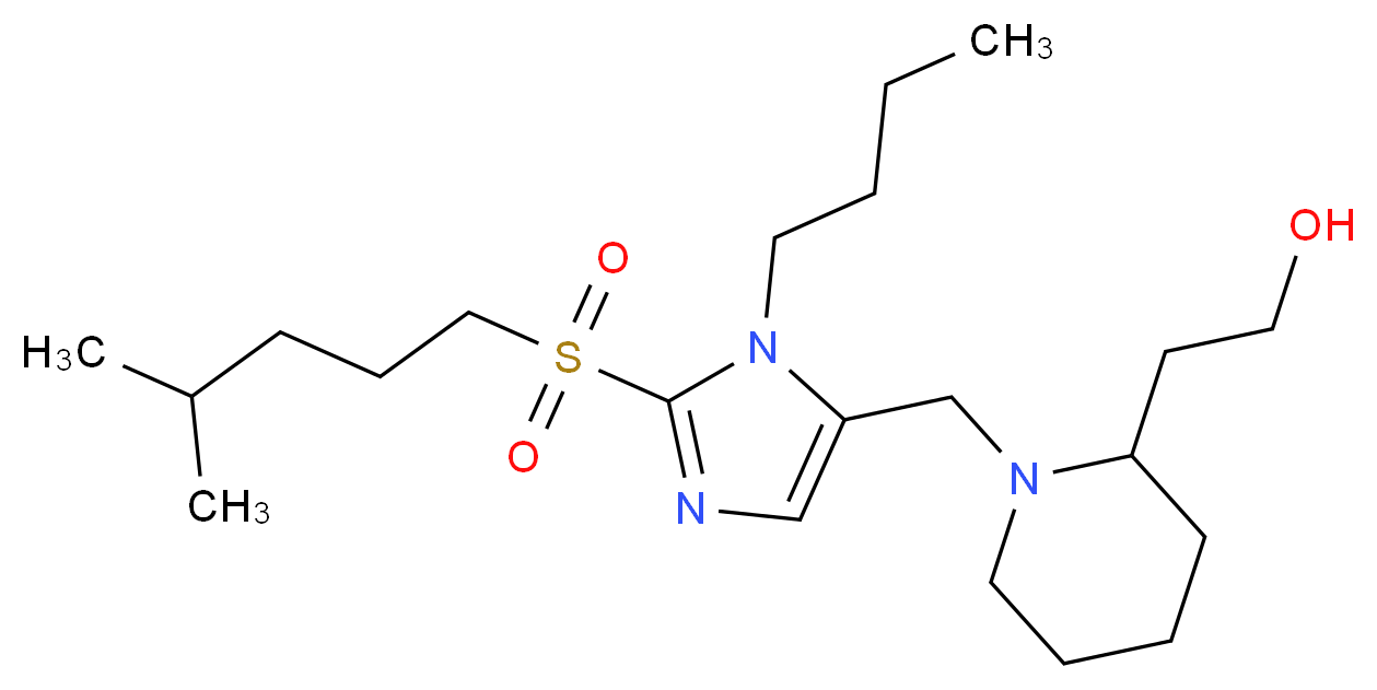 2-[1-({1-butyl-2-[(4-methylpentyl)sulfonyl]-1H-imidazol-5-yl}methyl)-2-piperidinyl]ethanol_分子结构_CAS_)