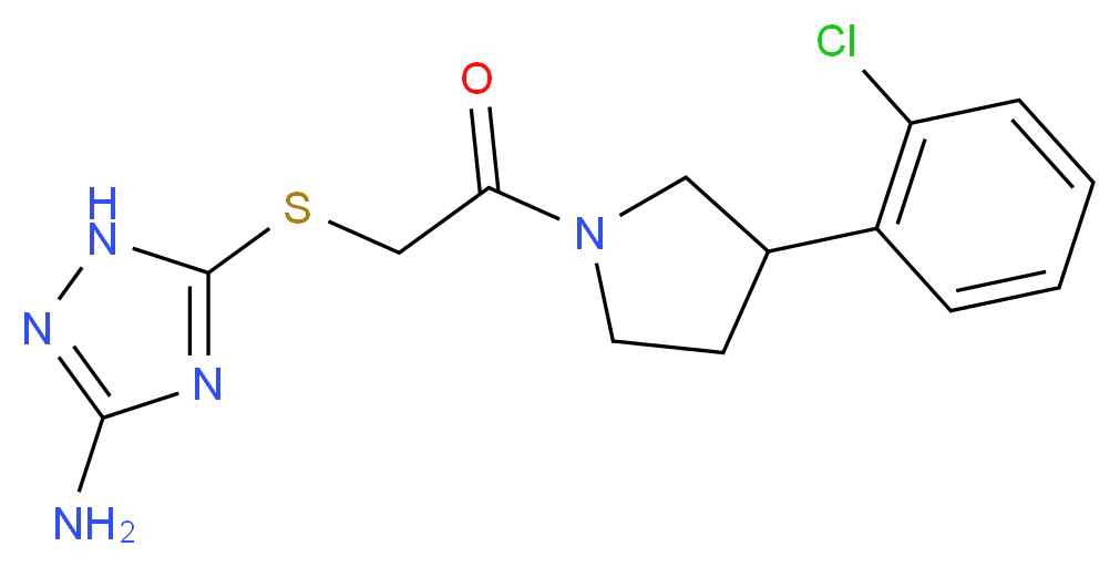 5-({2-[3-(2-chlorophenyl)pyrrolidin-1-yl]-2-oxoethyl}thio)-1H-1,2,4-triazol-3-amine_分子结构_CAS_)