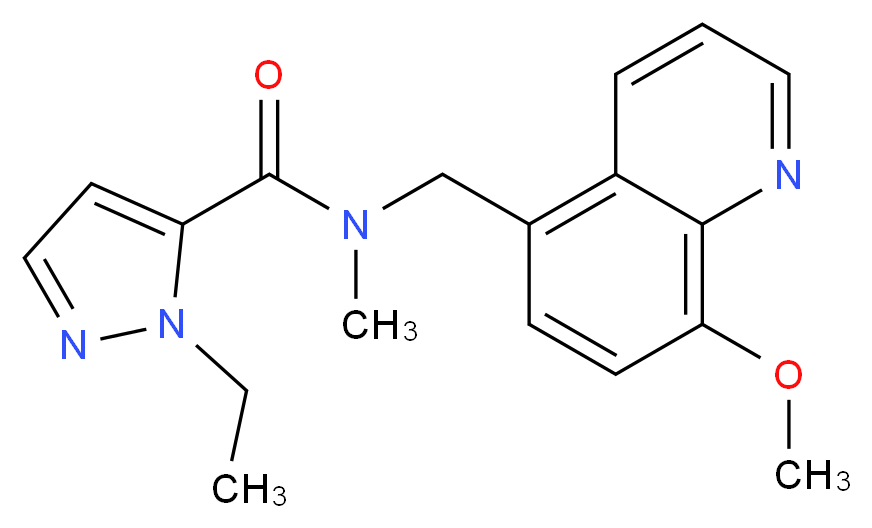 1-ethyl-N-[(8-methoxyquinolin-5-yl)methyl]-N-methyl-1H-pyrazole-5-carboxamide_分子结构_CAS_)