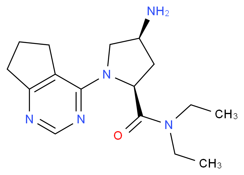 (4S)-4-amino-1-(6,7-dihydro-5H-cyclopenta[d]pyrimidin-4-yl)-N,N-diethyl-L-prolinamide_分子结构_CAS_)
