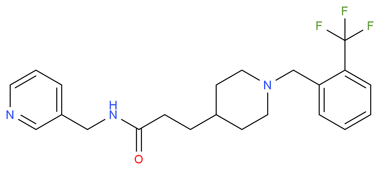 N-(3-pyridinylmethyl)-3-{1-[2-(trifluoromethyl)benzyl]-4-piperidinyl}propanamide_分子结构_CAS_)