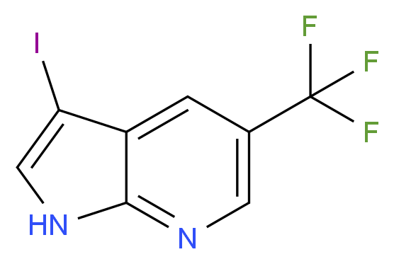 3-iodo-5-(trifluoromethyl)-1H-pyrrolo[2,3-b]pyridine_分子结构_CAS_1142192-57-1