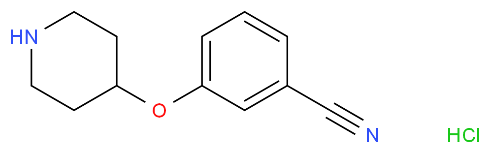 3-(piperidin-4-yloxy)benzonitrile hydrochloride_分子结构_CAS_950649-07-7
