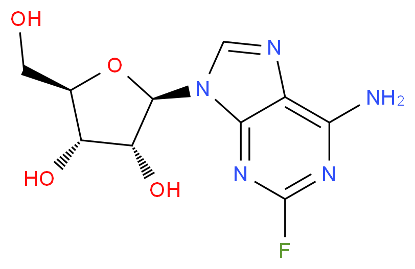 (2R,3R,4S,5R)-2-(6-amino-2-fluoro-9H-purin-9-yl)-5-(hydroxymethyl)oxolane-3,4-diol_分子结构_CAS_146-78-1