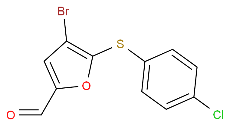 4-bromo-5-[(4-chlorophenyl)sulfanyl]furan-2-carbaldehyde_分子结构_CAS_425681-51-2