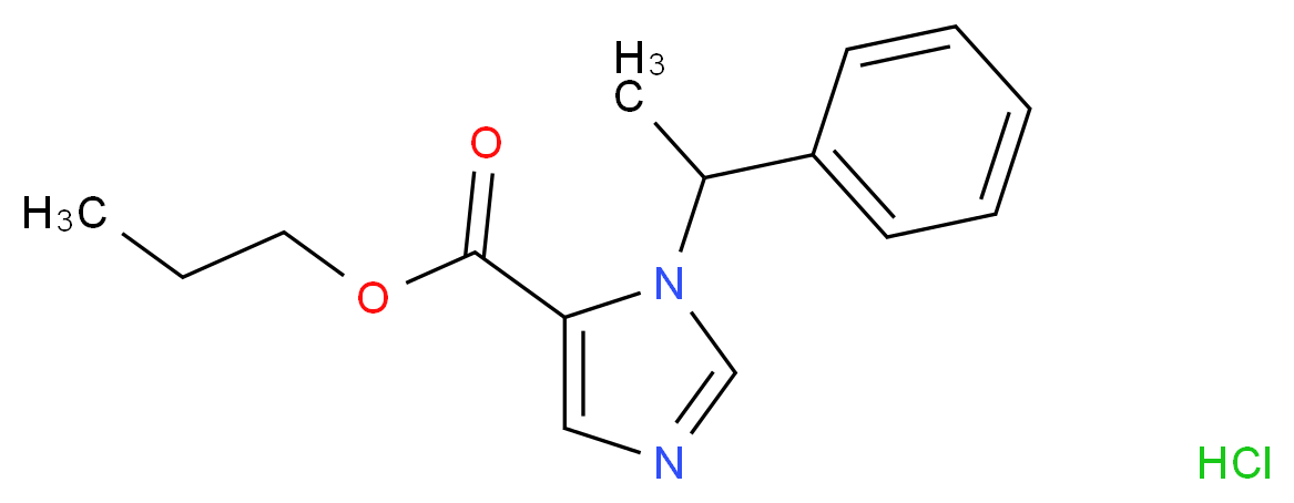 propyl 1-(1-phenylethyl)-1H-imidazole-5-carboxylate hydrochloride_分子结构_CAS_147-63-7