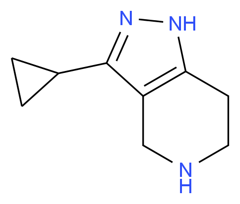 3-cyclopropyl-1H,4H,5H,6H,7H-pyrazolo[4,3-c]pyridine_分子结构_CAS_1177345-48-0